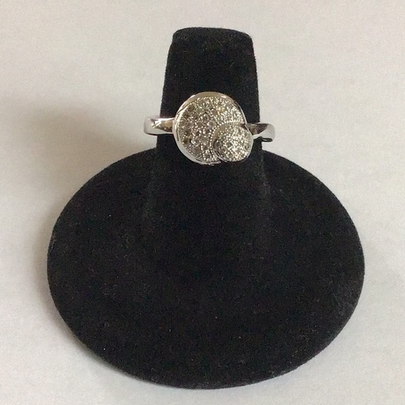 Modern Silver Tone Textured Ring with Minimalist Design - Size 9 - Picture 2 of 5